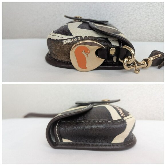 Dooney & Bourke Giraffe Print Wristlet Wallet Brown Cream/Off White Gold - Picture 5 of 12